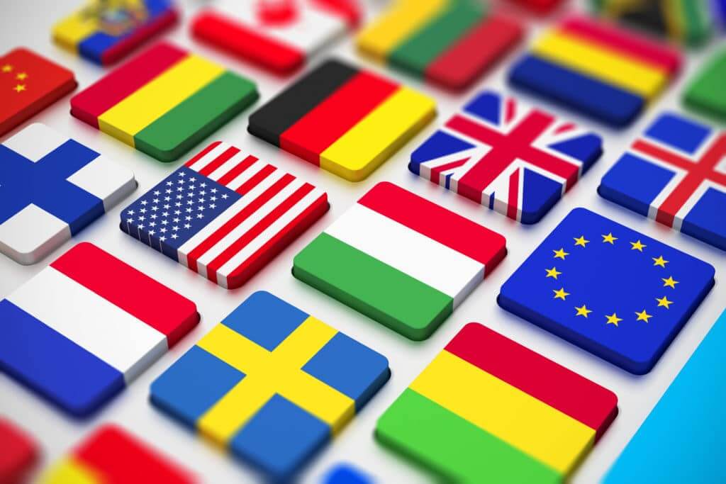 Flags on a keyboard