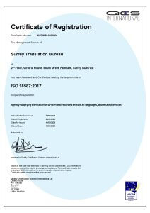 ISO 18587 Feb 2022 Certificate